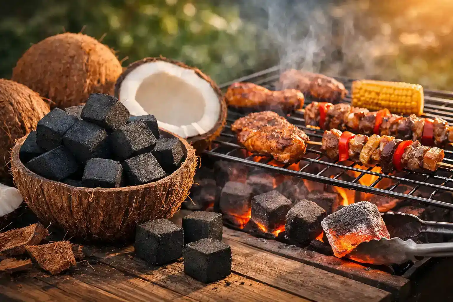High-quality coconut briquettes for grilling